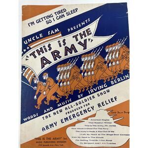 Im‎ Getting Tired So I Can Sleep Sheet Music 1942 Irving Berlin This Is The Army